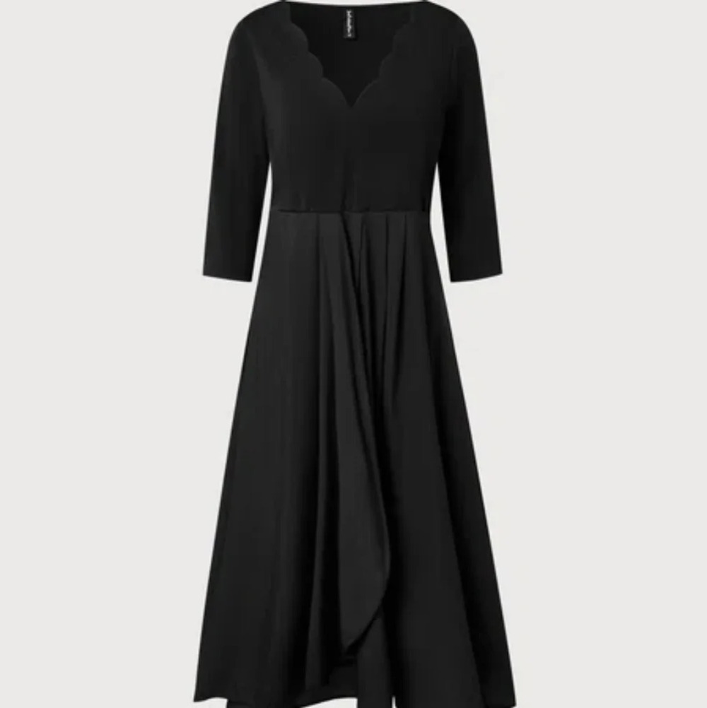Just now fashion women's black dress size lage V neck